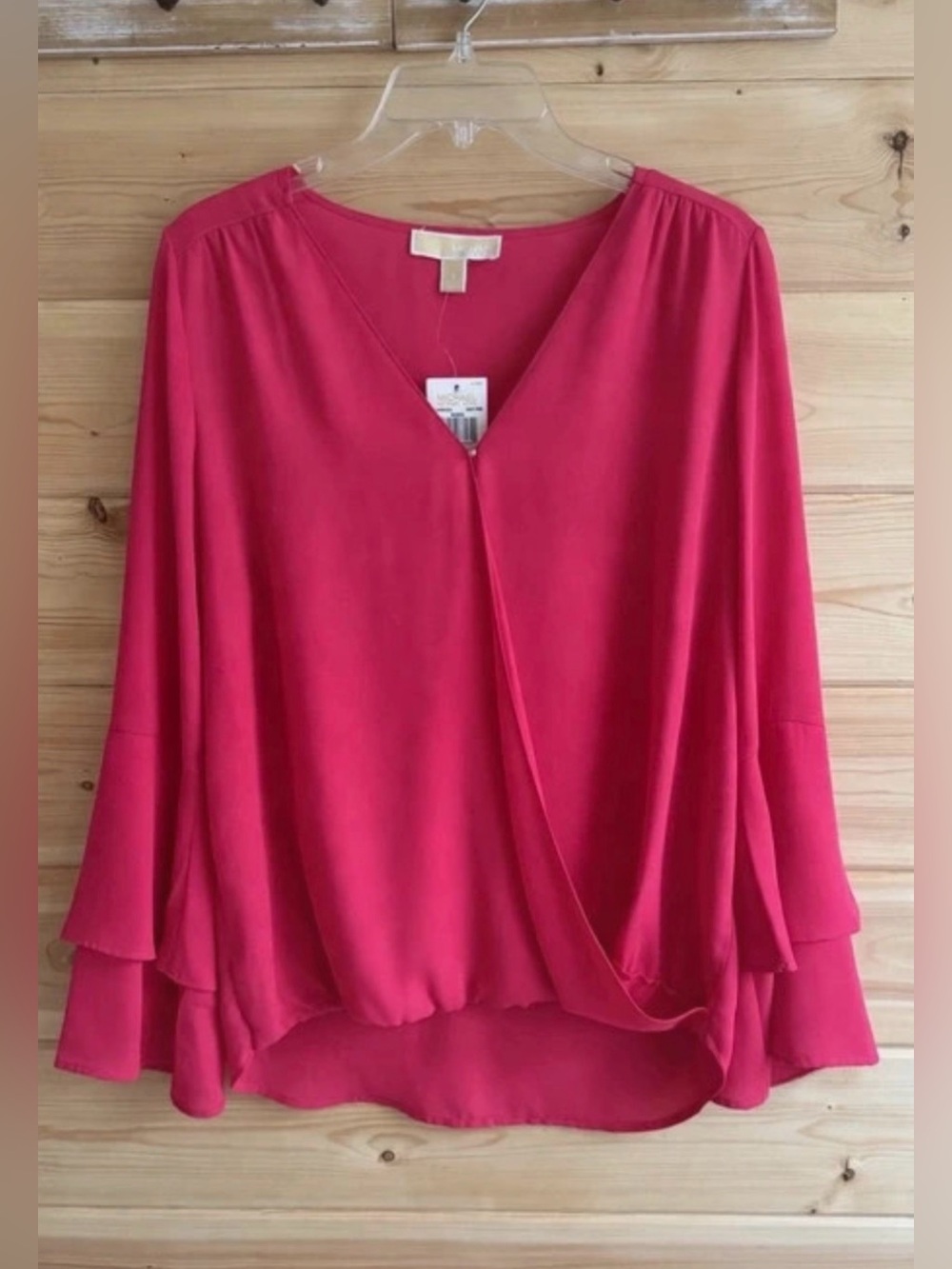 Michael Kors Hot Pink Surplice Blouse